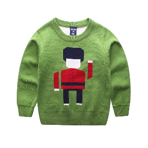 Есенно-зимни пуловери за момчета-Сив Син Зелен Бежов.