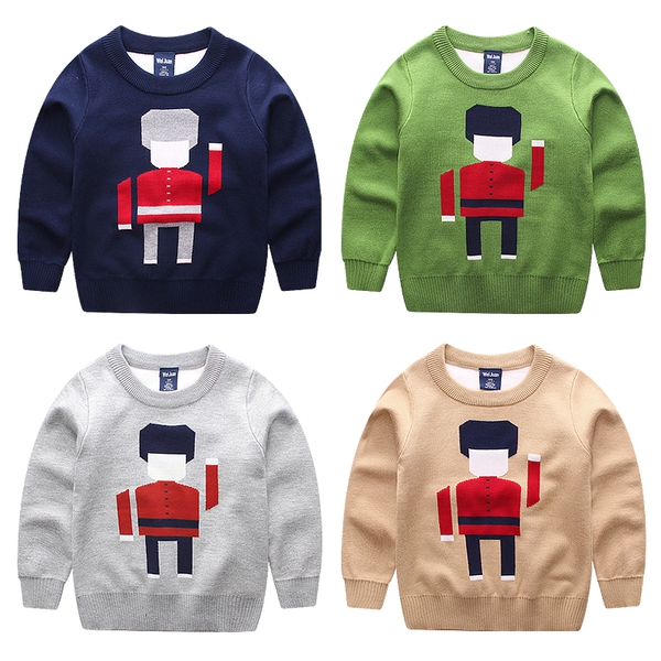 Есенно-зимни пуловери за момчета-Сив Син Зелен Бежов.