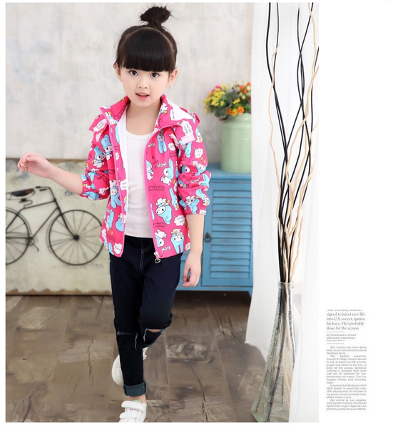 Детски якета за момичета с цветя и анимационни герои. есенно, пролетно и шарено
