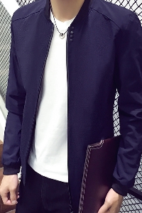 Есенни мъжки тънки якета с цип тип слим  - 3 модела 