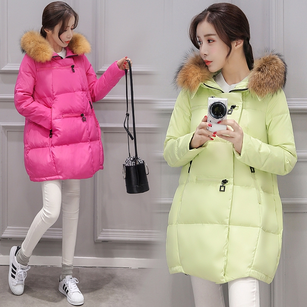 Зимно дамско широко яке с пълнеж от гъши пух в 5 различни цвята