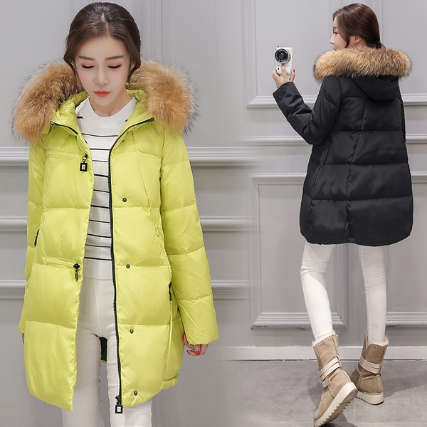 Зимно дамско широко яке с пълнеж от гъши пух в 5 различни цвята