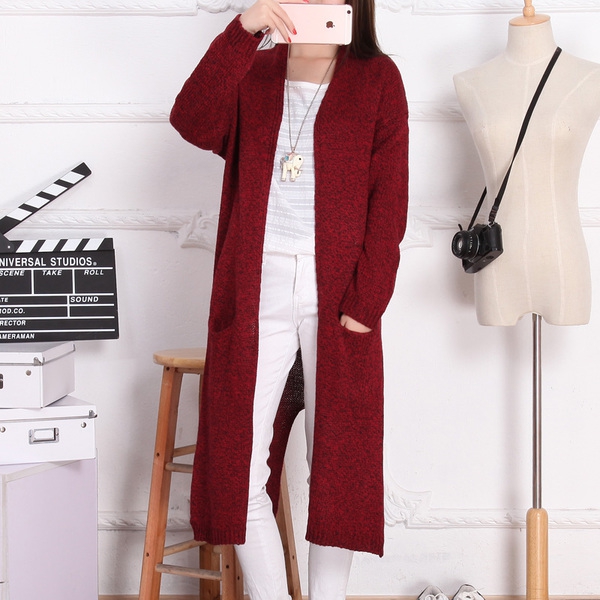 Дълга стилна жилетка с ръкав тип прилеп