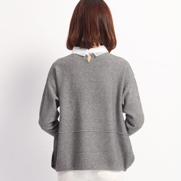 Есенни пуловери с дантелена бяла яка .