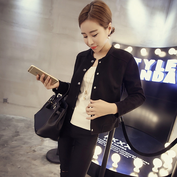 Σύντομη κομψό σουέτ σακάκι Slim