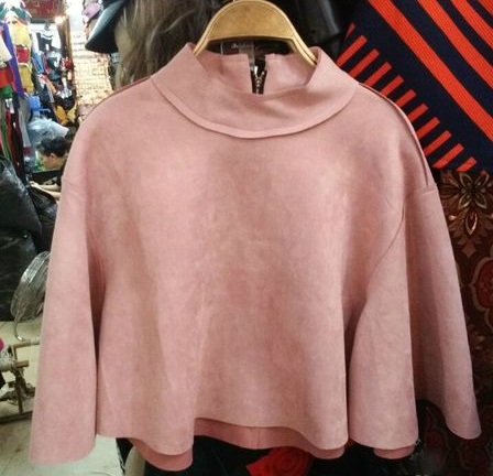 Κοντό σουέτ  παλτό με μανίκια 3/4 σε φρέσκα χρώματα