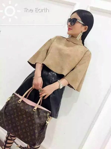 Κοντό σουέτ  παλτό με μανίκια 3/4 σε φρέσκα χρώματα