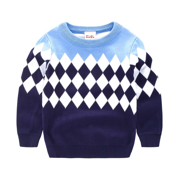 Παιδικό πουλόβερ για αγόρια σε μπλε, κόκκινο και κίτρινο χρώμα