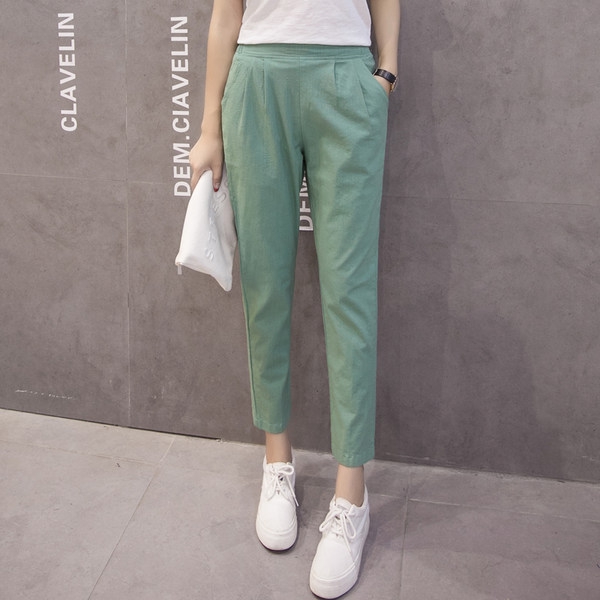 Дамски ежедневни панталони тип шалвар с висока талия 