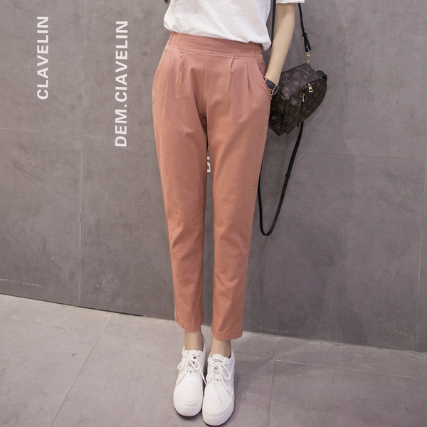 Дамски ежедневни панталони тип шалвар с висока талия 