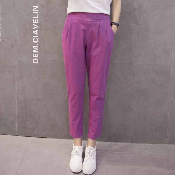 Дамски ежедневни панталони тип шалвар с висока талия 