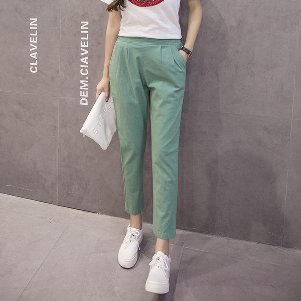 Дамски ежедневни панталони тип шалвар с висока талия 