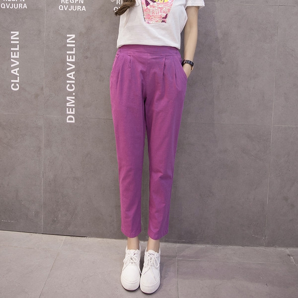 Дамски ежедневни панталони тип шалвар с висока талия 