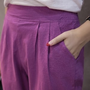Дамски ежедневни панталони тип шалвар с висока талия 