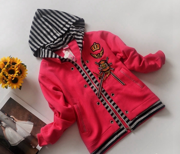 Детски комплект от три части - Блуза, суичър и панталон - Оранжев, Розов, Червен цвят.