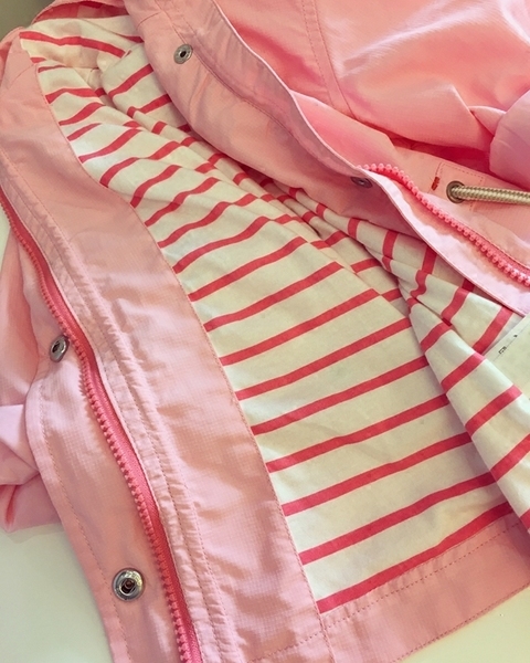 Μπουφάν άνοιξη-φθινόπωρο με κουκούλα - ροζ και ροζ.