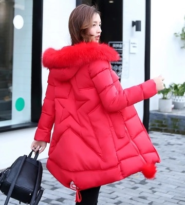 Дебели зимни дамски якета с качулка с пух в шест цвята.