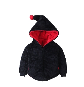 Παιδικό χειμωνιάτικο  μπουφάνμε κόκκινο, μαύρο και σκούρο μπλε χρώμα με κουκούλα