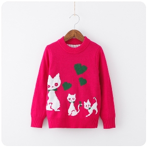 Детски есенно-зимни пуловери за момичета- два модела,два цвята.