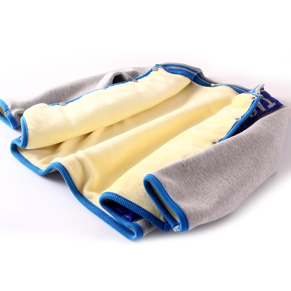 Детско пухено яке за момчета в сив и жълт цвят