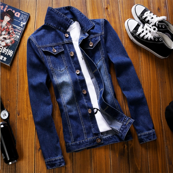 Светлосини, Тъмносини и Черни дънкови якета за мъже пролетни, зимни и есенни 