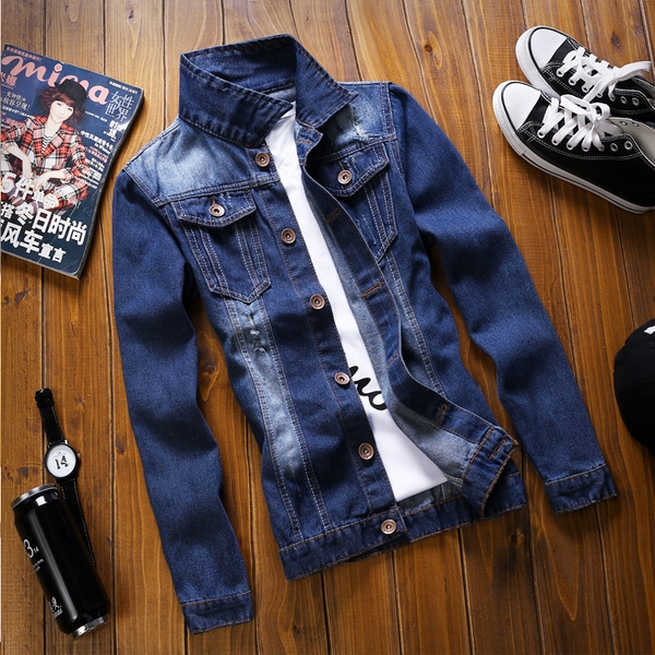 Светлосини, Тъмносини и Черни дънкови якета за мъже пролетни, зимни и есенни 