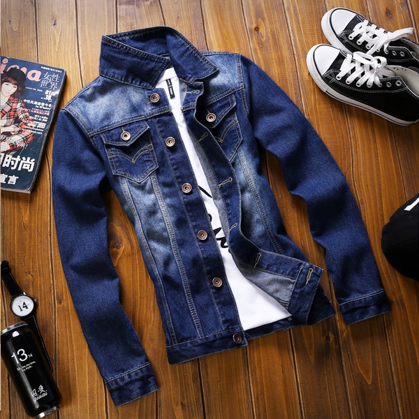 Светлосини, Тъмносини и Черни дънкови якета за мъже пролетни, зимни и есенни 