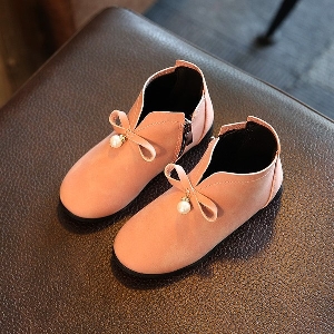 Μη τυποποιημένες μπότες για κορίτσια με μαργαριτάρι - πορτοκαλί, ροζ και γκρι χρώμα
