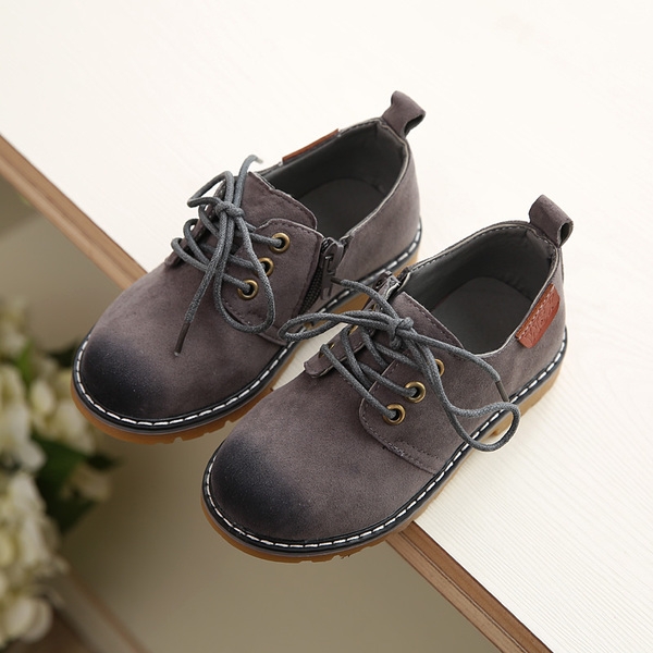 Зимни детски обувки за момчета с връзки - Кафяви Сиви Червени . 