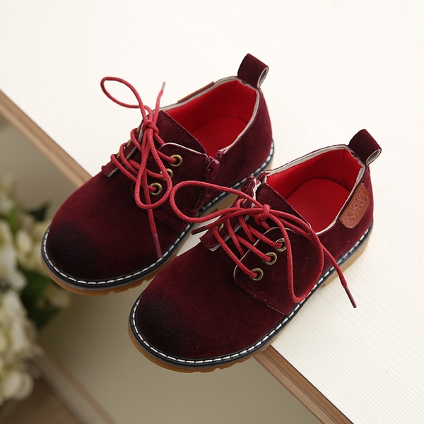 Зимни детски обувки за момчета с връзки - Кафяви Сиви Червени . 