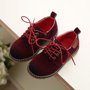 Χειμερινά παιδικά παπούτσια για αγόρια με κορδόνια  σε καφέ; Γκρι και κόκκινο χρώμα