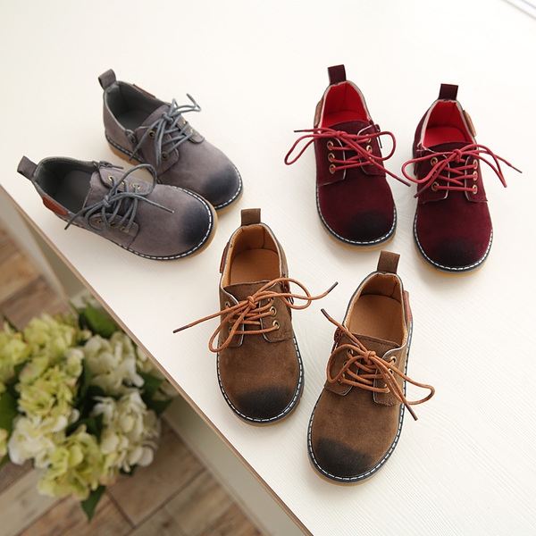 Зимни детски обувки за момчета с връзки - Кафяви Сиви Червени . 