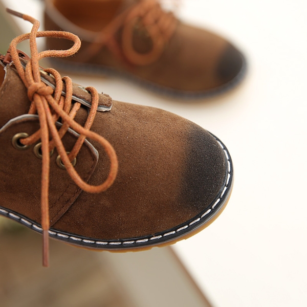 Зимни детски обувки за момчета с връзки - Кафяви Сиви Червени . 