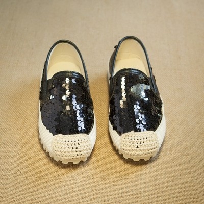 Детски есенни еспадрили за момичета с пайети. 