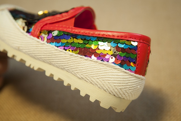 Детски есенни еспадрили за момичета с пайети. 