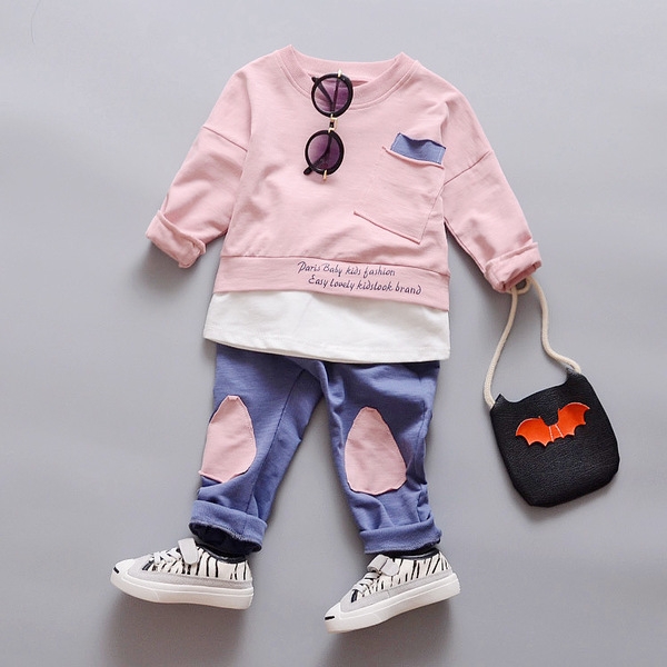 Бебешки комплекти от две части блузка и панталони за момчета и момичета-13 модела.