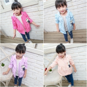 Παιδικά μπουφάν για την άνοιξη και το φθινόπωρο για κορίτσια σε φούξια, ροζ, γαλάζιο και μοβ χρώμα