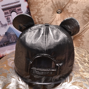 Дамска шапка Мики Маус с ушички: черна и сива