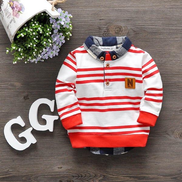 Детски есенни ризки и блузки за момчета различни цветове и модели.