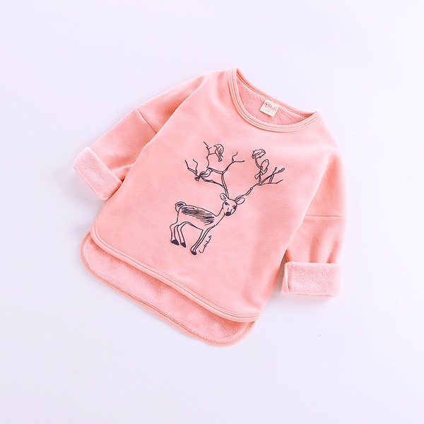 Детски блузки за момичета в четири цвята -два модела с кадифе и без кадифе.