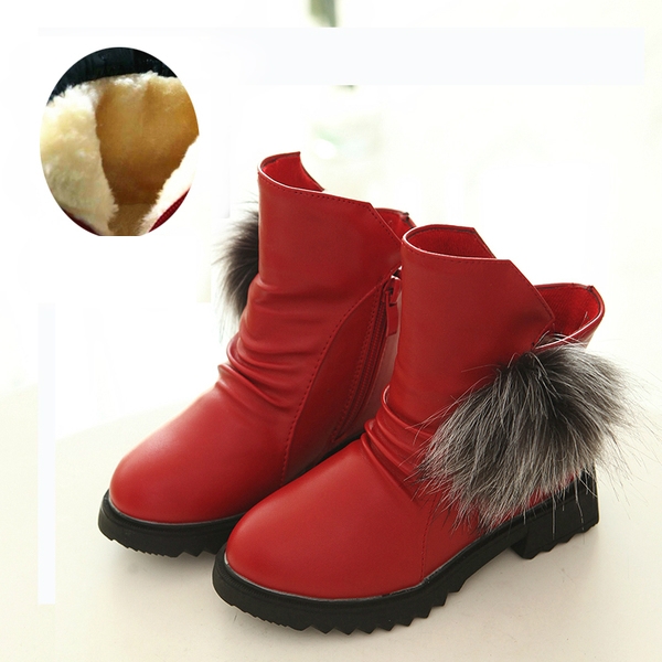 Детски есенно-зимни ботуши за момичета от еко кожа с пух два модела с кадифе и без кадифе в три цвята.