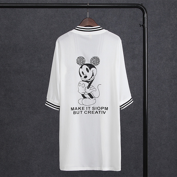 Дълга шифонена лека дамска жилетка в бял и черен цвят 