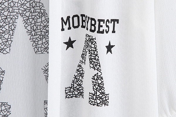 Дълга шифонена лека дамска жилетка в бял и черен цвят 