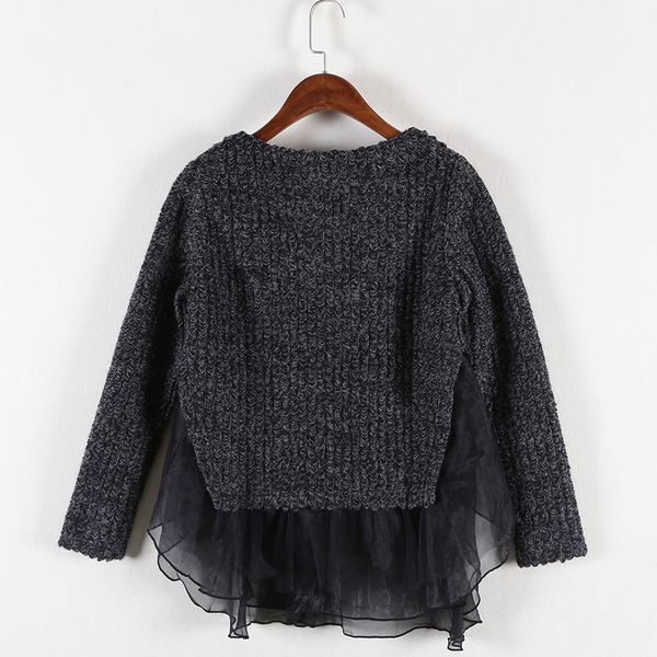 Дамска модерна плетена блуза в два цвята 