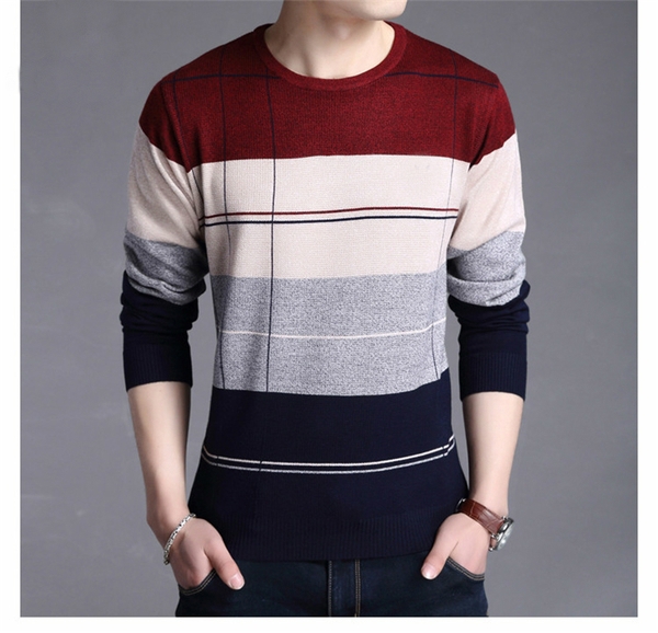 Мъжки пуловер с V-образно деколте в най-разнообразни цветови гами