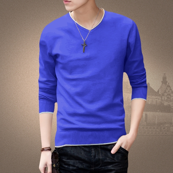 Мъжка пуловер с V-образно деколте тип Слим в най-разнообразни цветове