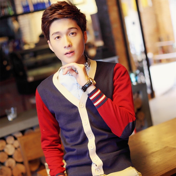 Мъжка жилетка с V-образно деколте в различни цветове