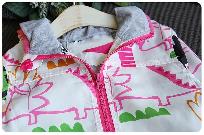 Παιδικό χειμωνιάτικο μπουφάν δεινόσαυρο για κορίτσια με κουκούλα