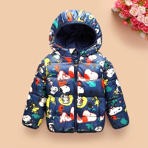 Детски шарени зимни, топли якета подходящи за момчета и момичета в различни цветове, с Мики Маус и Гуфи
