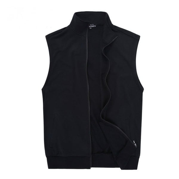 Мъжки елеци с качулка и без качулка - сиви, черни